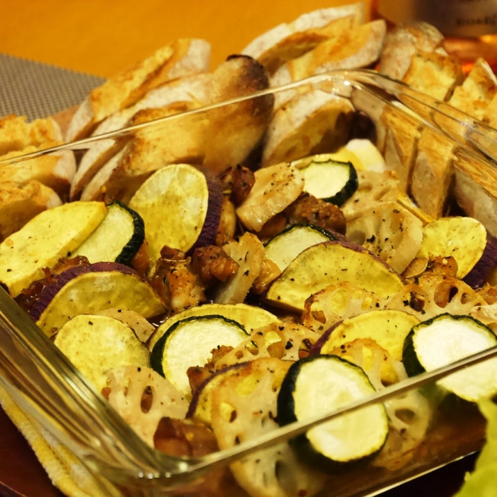 チキンと秋野菜の和風オーブン焼き